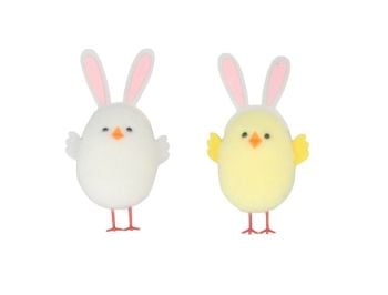 Gisela Graham Soft Chick in Bunny Ears - Set of 2