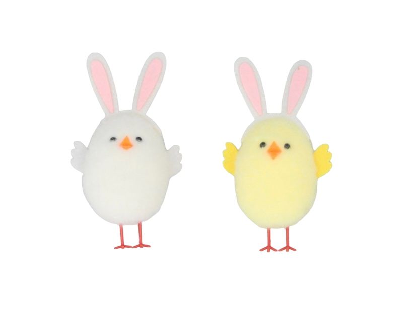 Gisela Graham Soft Chick in Bunny Ears - Set of 2