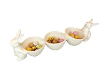 Easter Bunny Triple Snack Bowl