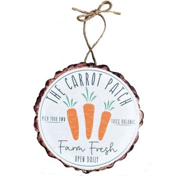 Wooden Carrot Patch Hanging Sign