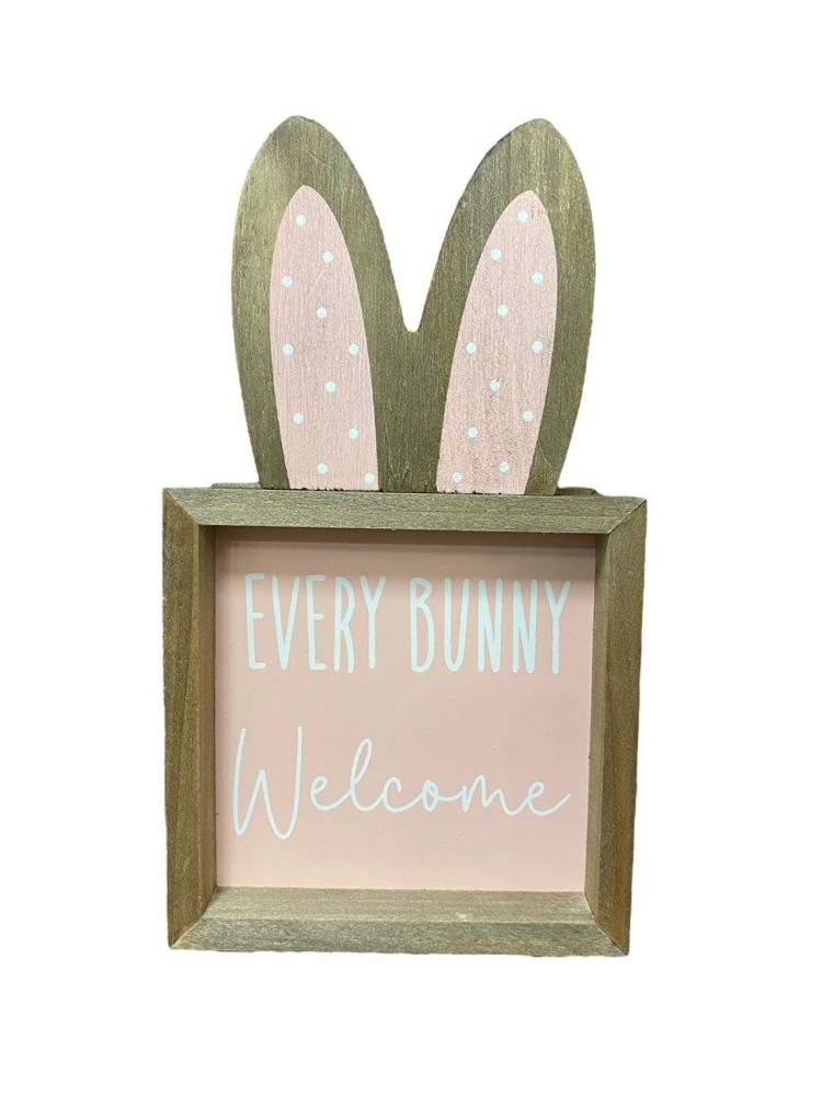 Bunny Plaque Sign - Every Bunny Welcome