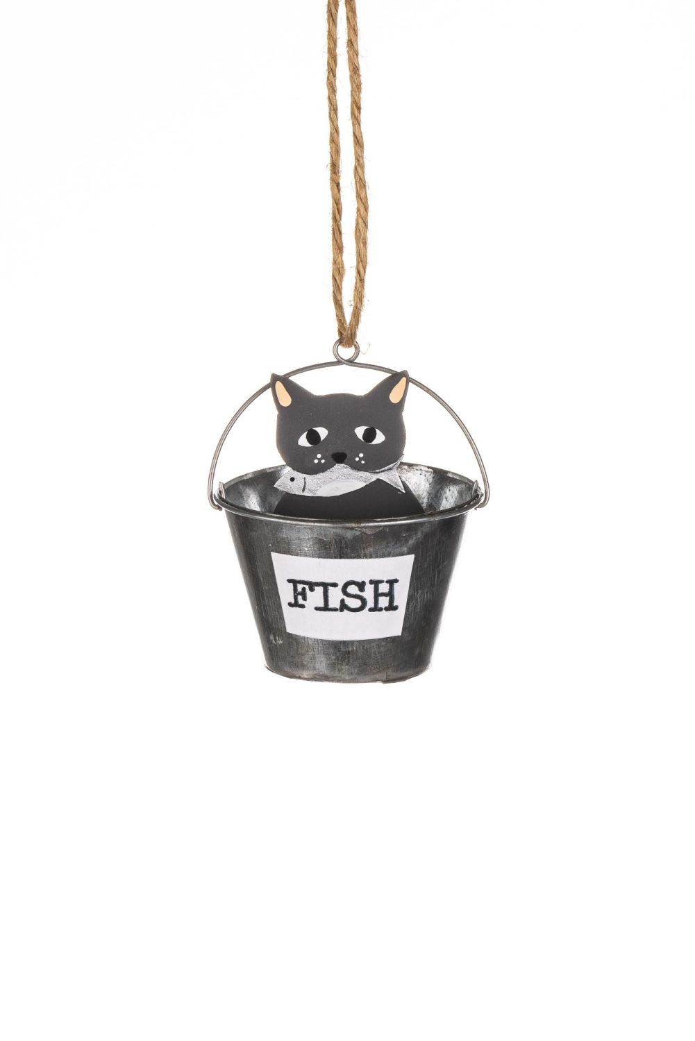 Cat in a Bucket Hanging Decoration