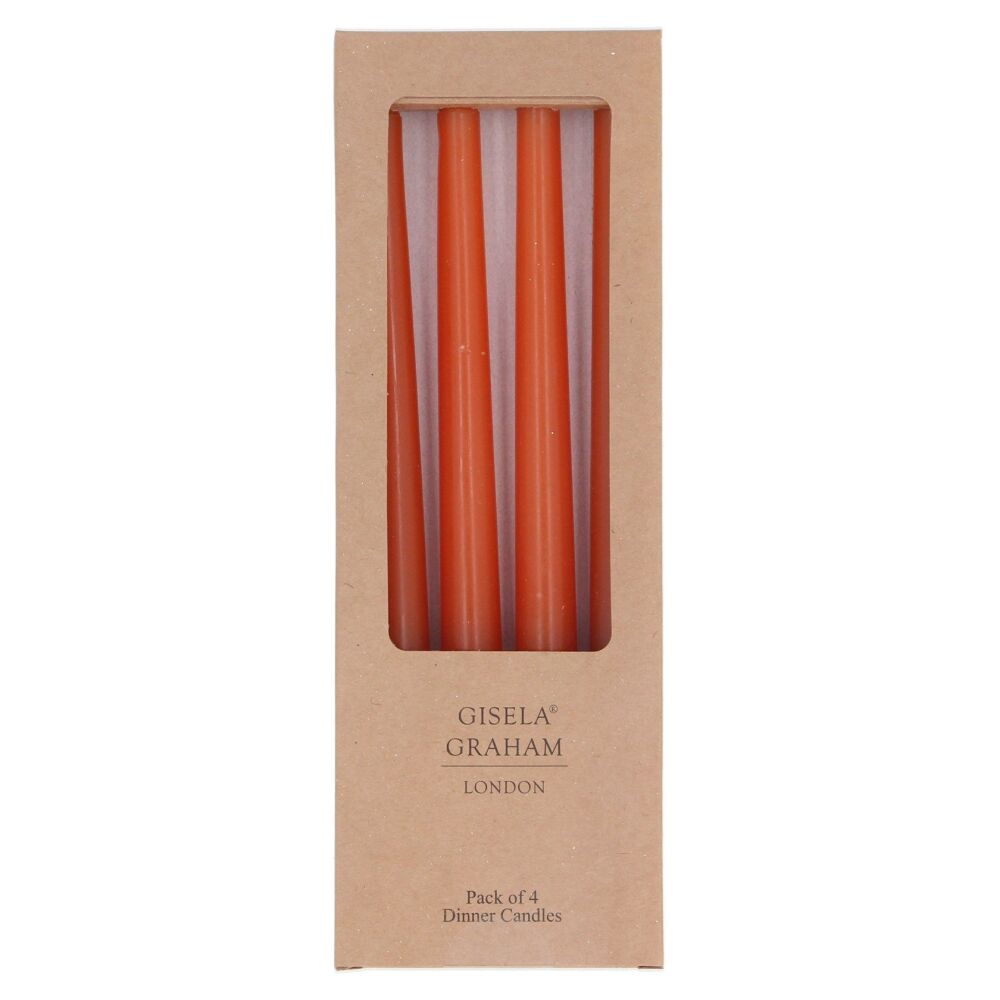 Gisela Graham Boxed Orange Taper Candle - Box of 4