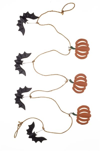 Bat and Pumpkin Metal Garland