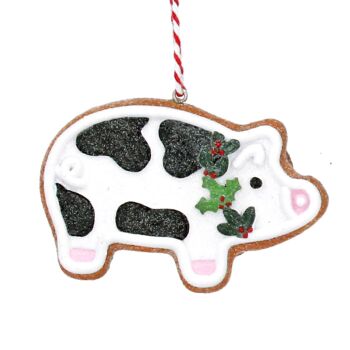 Gisela Graham Gingerbread Pig Decoration