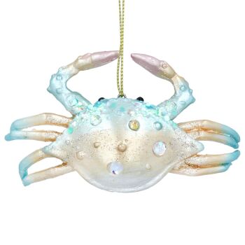 Gisela Graham Blue and Gold Resin Crab Decoration