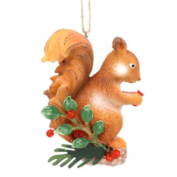 Gisela Graham Squirrel and Holly Decoration