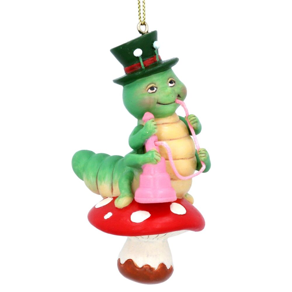 Gisela Graham Caterpillar with Pipe Decoration