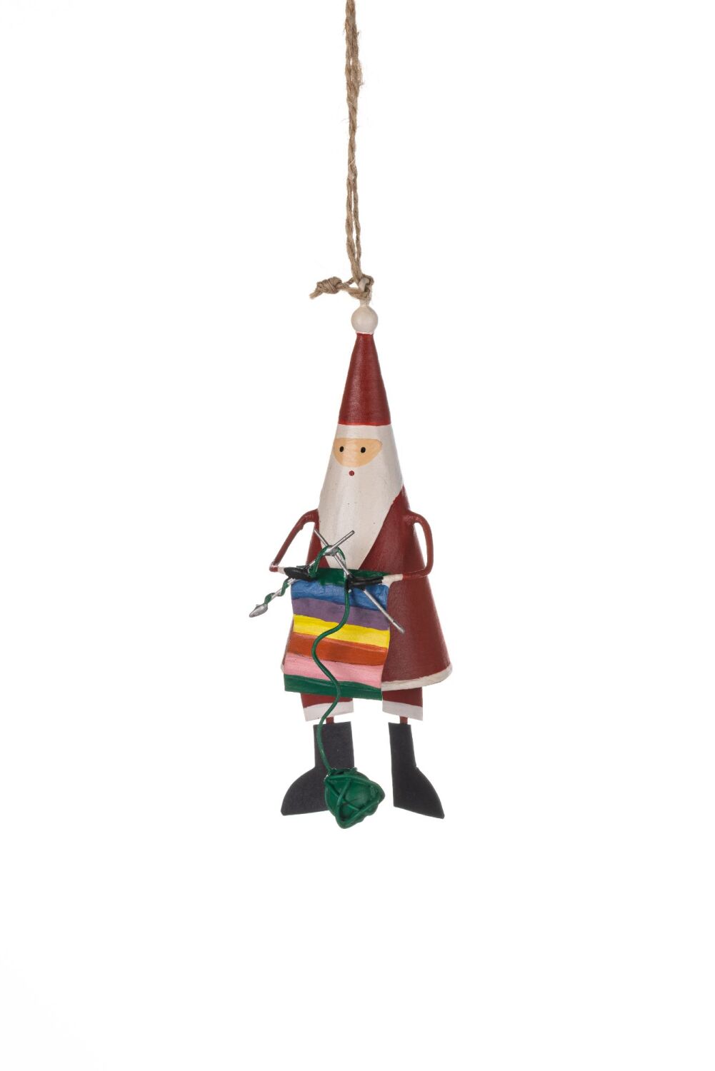 Shoeless Joe Knitting Rainbow Santa