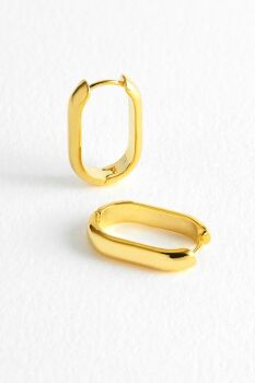 Estella Bartlett Smooth Oval Gold Plated Hoops