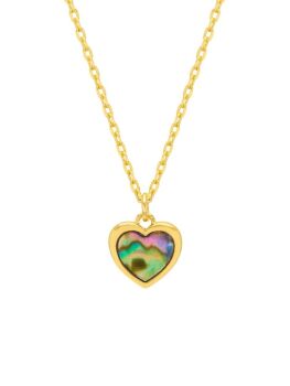 Estella Bartlett Abalone Heart Necklace - Gold Plated