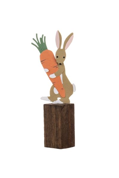 Bunny hugging Carrot Ornament