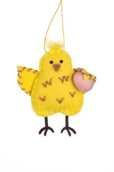 Felt Chick with Egg Hanging Decoration