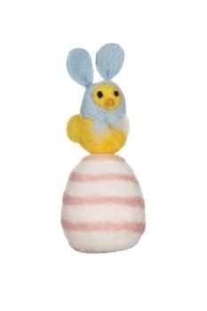 Easter Bonnet Chick on Egg Decoration