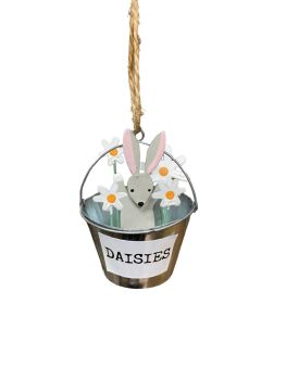Daisies and Bunny in Basket
