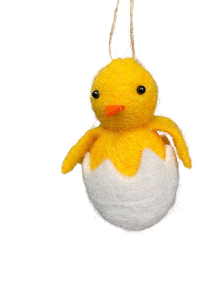 Felt Chick in an Egg Decoration