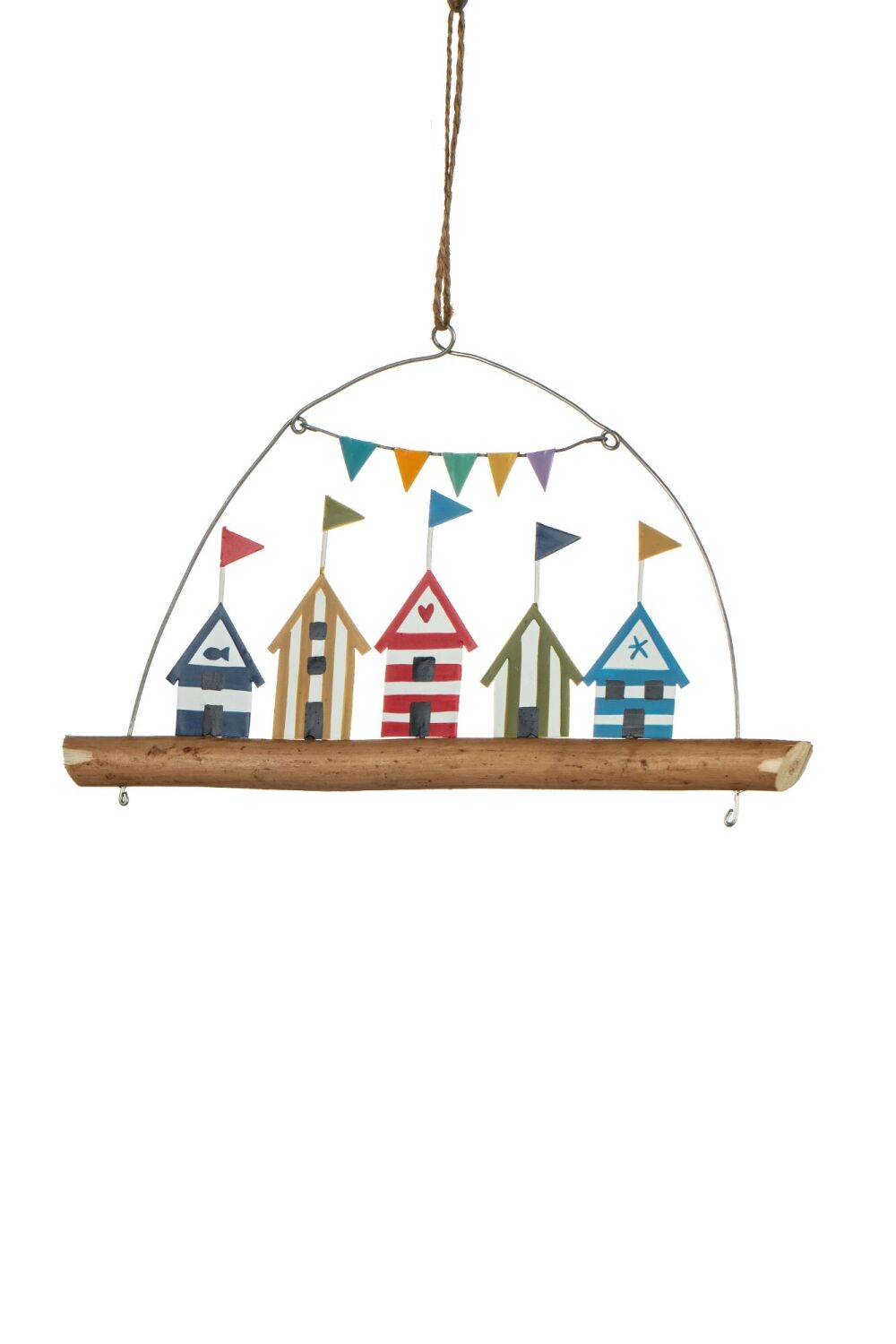 Coloured Beach Huts Hanging Decoration