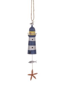 Hanging Lighthouse Decoration with Starfish