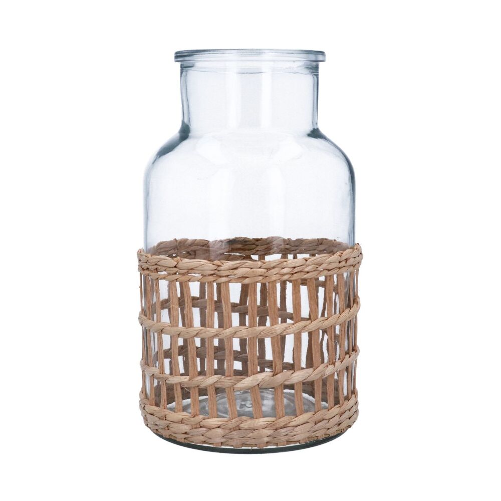 Gisela Graham Glass Rattan Vase