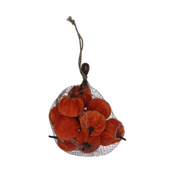 Gisela Graham Mixed Mini Velvet Pumpkin Ornaments - Bag of 12