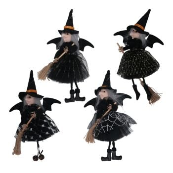 Gisela Graham Black Skirted Witch Decoration