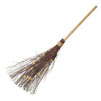 Light Up Wooden Witches Broom