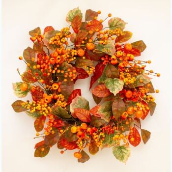 Rustic Berry and Pumpkin Wreath