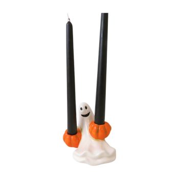 Ceramic Ghost Double Candlestick Holder