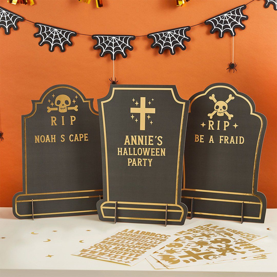 Customiseable Tombstone Signs - Set of 3