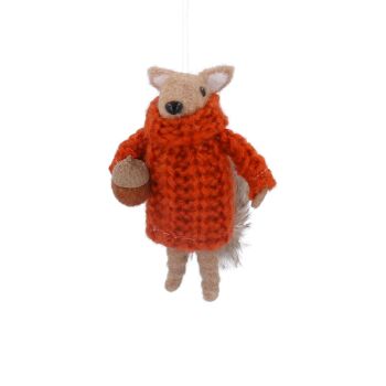 Squirrel in Knitted Sweater Decoration