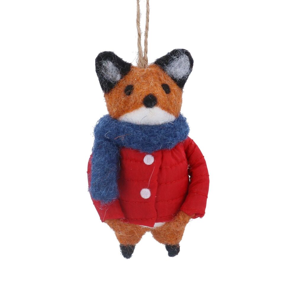 Fox in a Puffer Coat Decoration
