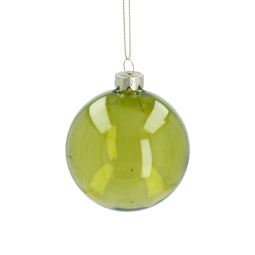 Gisela Graham Clear Green Glass Bauble