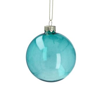 Gisela Graham Clear Blue Glass Bauble