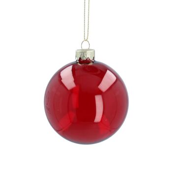 Gisela Graham Clear Red Glass Bauble