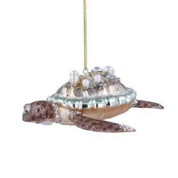 Gisela Graham Painted Glass Turtle Decoration
