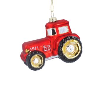 Gisela Graham Glass Tractor Decoration