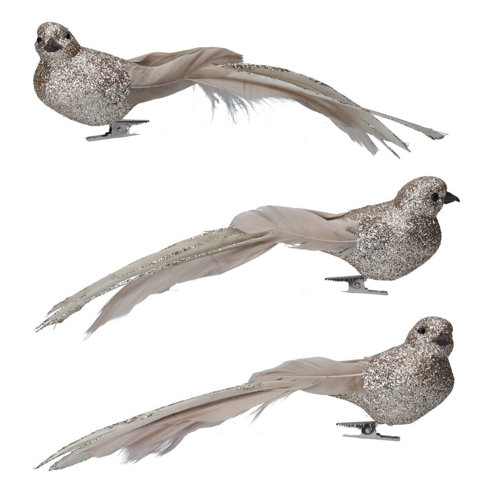 Gisela Graham Pale Gold Clip Bird