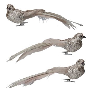 Gisela Graham Pale Gold Clip Bird