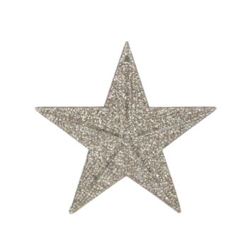 Gisela Graham Flat Five Point Glitter Star Decoration