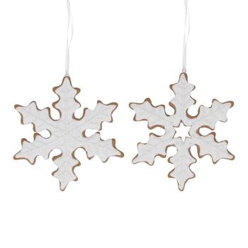 Gisela Graham Iced Gingerbread Snowflake Decoration