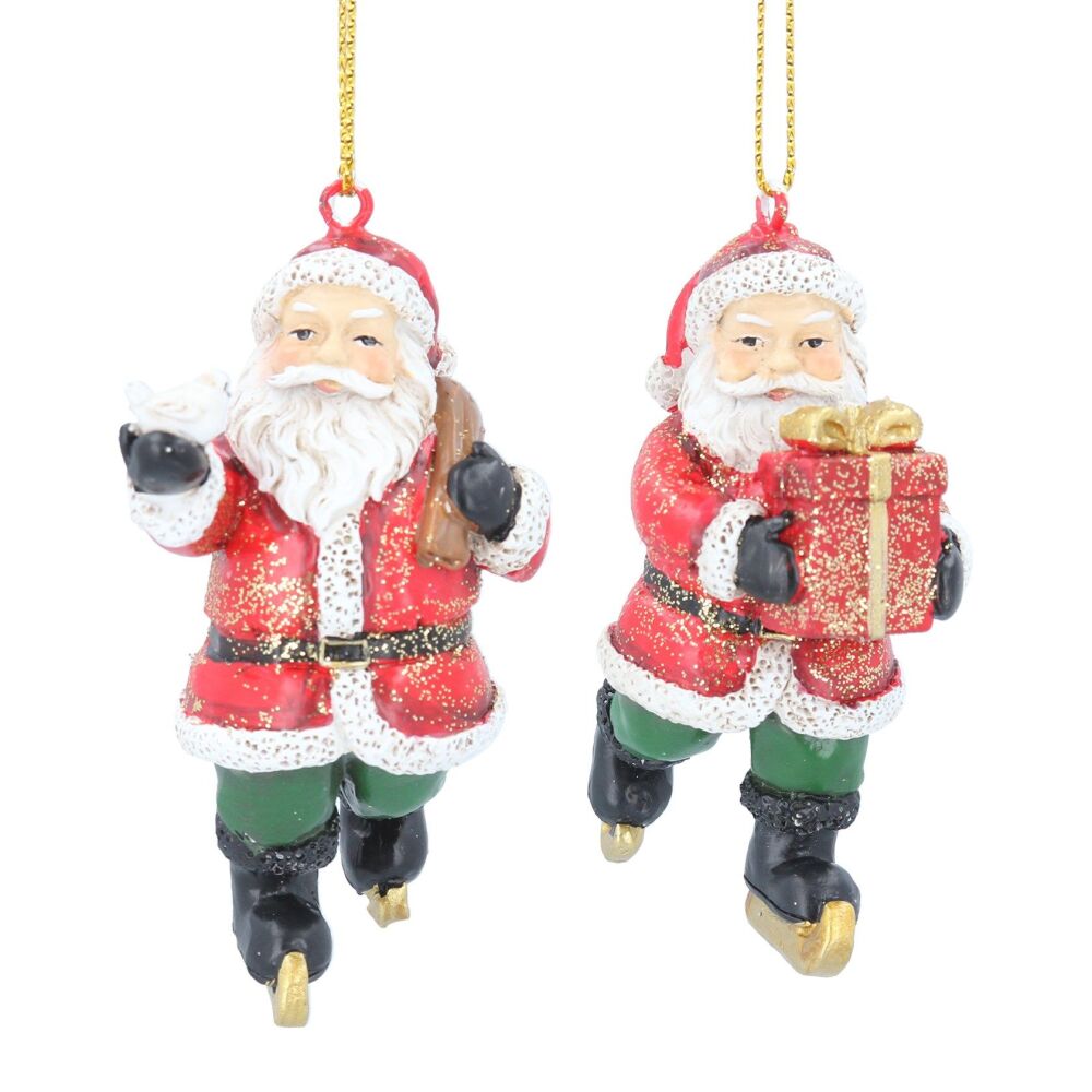 Gisela Graham Skating Santa Decoration