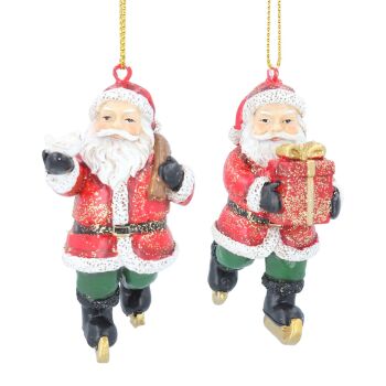 Gisela Graham Skating Santa Decoration