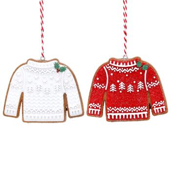 Gisela Graham Iced Gingerbread Jumpers - Set of 2