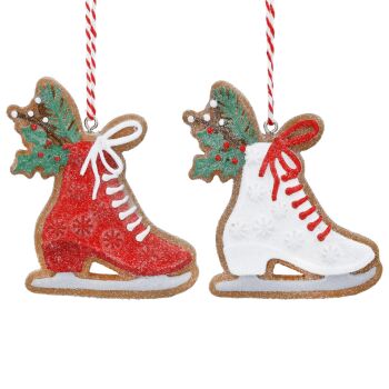 Gisela Graham Iced Gingerbread Ice Skates - Set of 2
