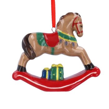 Gisela Graham Ceramic Rocking Horse