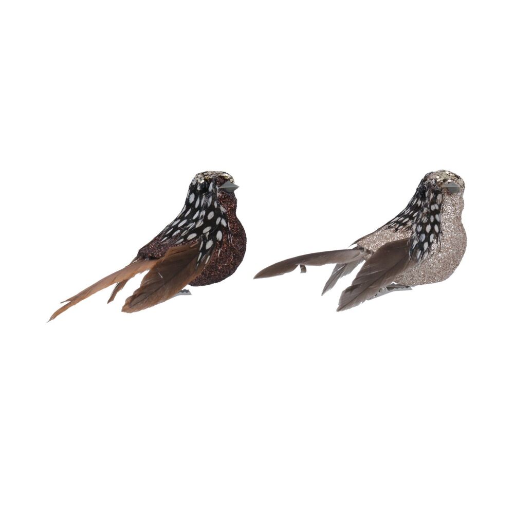 Gisela Graham Natural Feather Sparkle Bird Clip