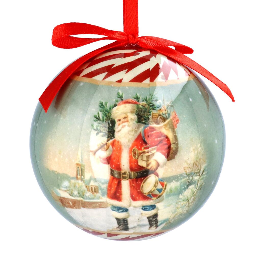 Gisela Graham Nostalgic Santa Paper Bauble