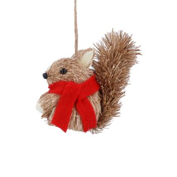 Gisela Graham Bristle Squirrel with Scarf Decoration