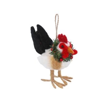 Gisela Graham Wool Hen Decoration