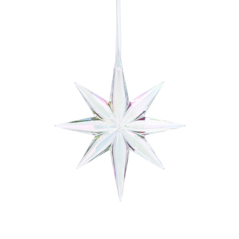 Gisela Graham Iridescent Hanging Star Decoration